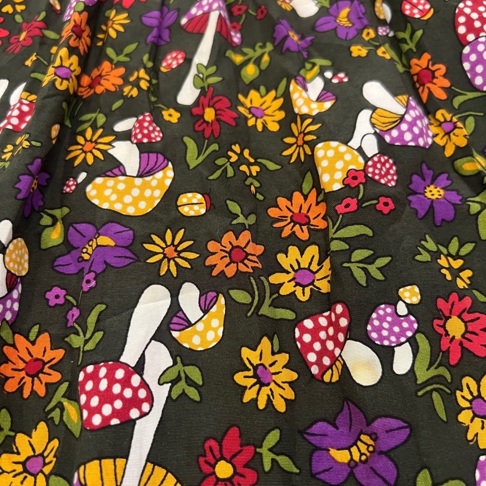 ModCloth Twee Mushroom Woodland Fairycore Dress Size 4 Literary Forest Flowers - Picture 4 of 8